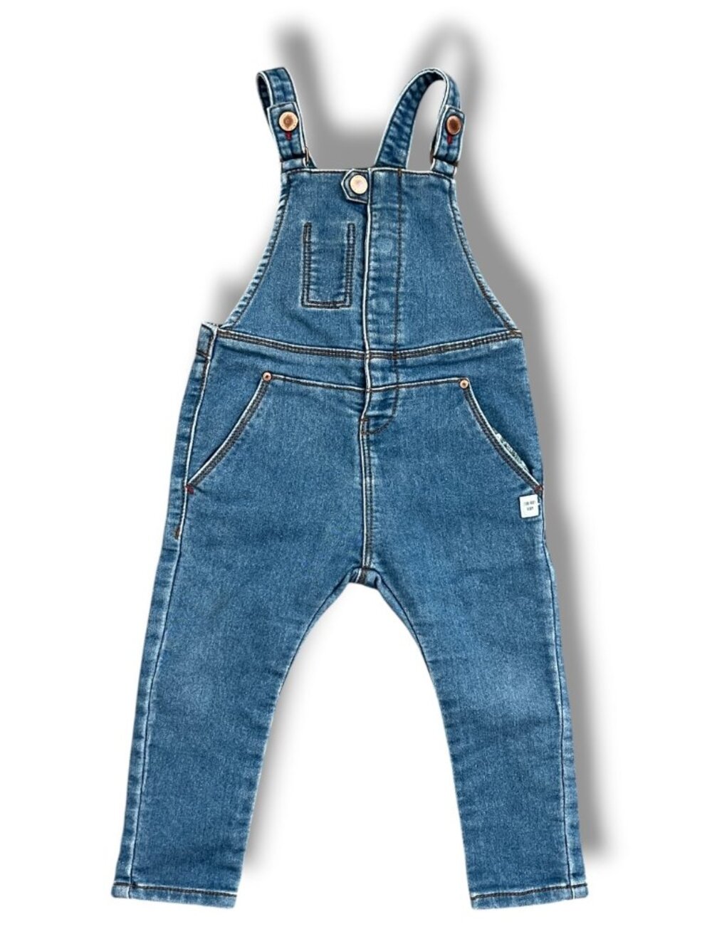 Zara Baby Girls Denim Jean Blue Overall Dungarees Size 12-18M